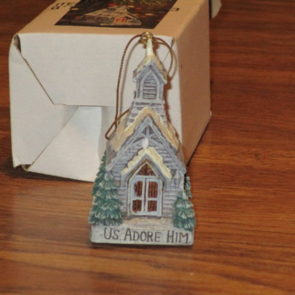 Church Christmas tree ornament fits on light Vintage Regal